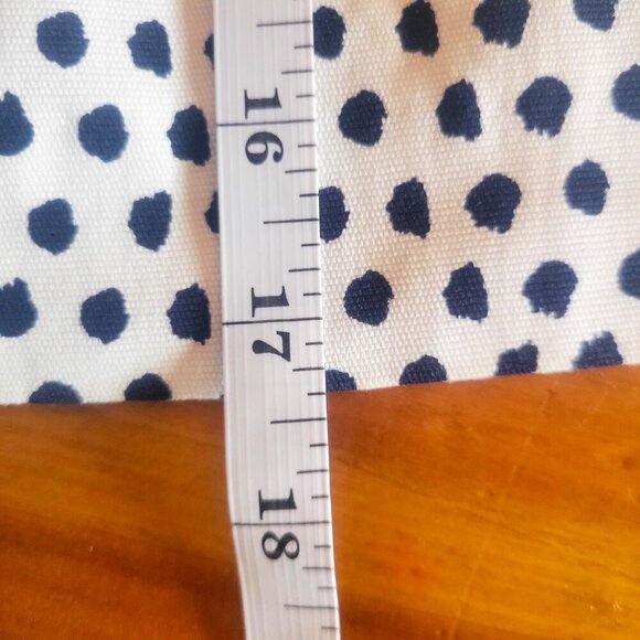 ZARA Women's Navy/White Polka Dot Skirt with Contrasting Waistband - Size M - Picture 9 of 11